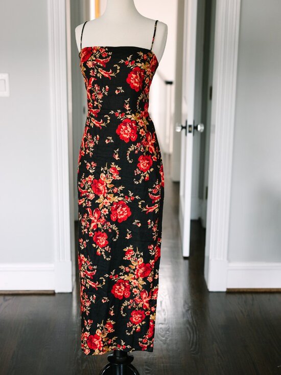 Reformation Dresses & Skirts - Reformation Black Floral Linen Maxi Dress | 100% Linen | NWOT | sz 4